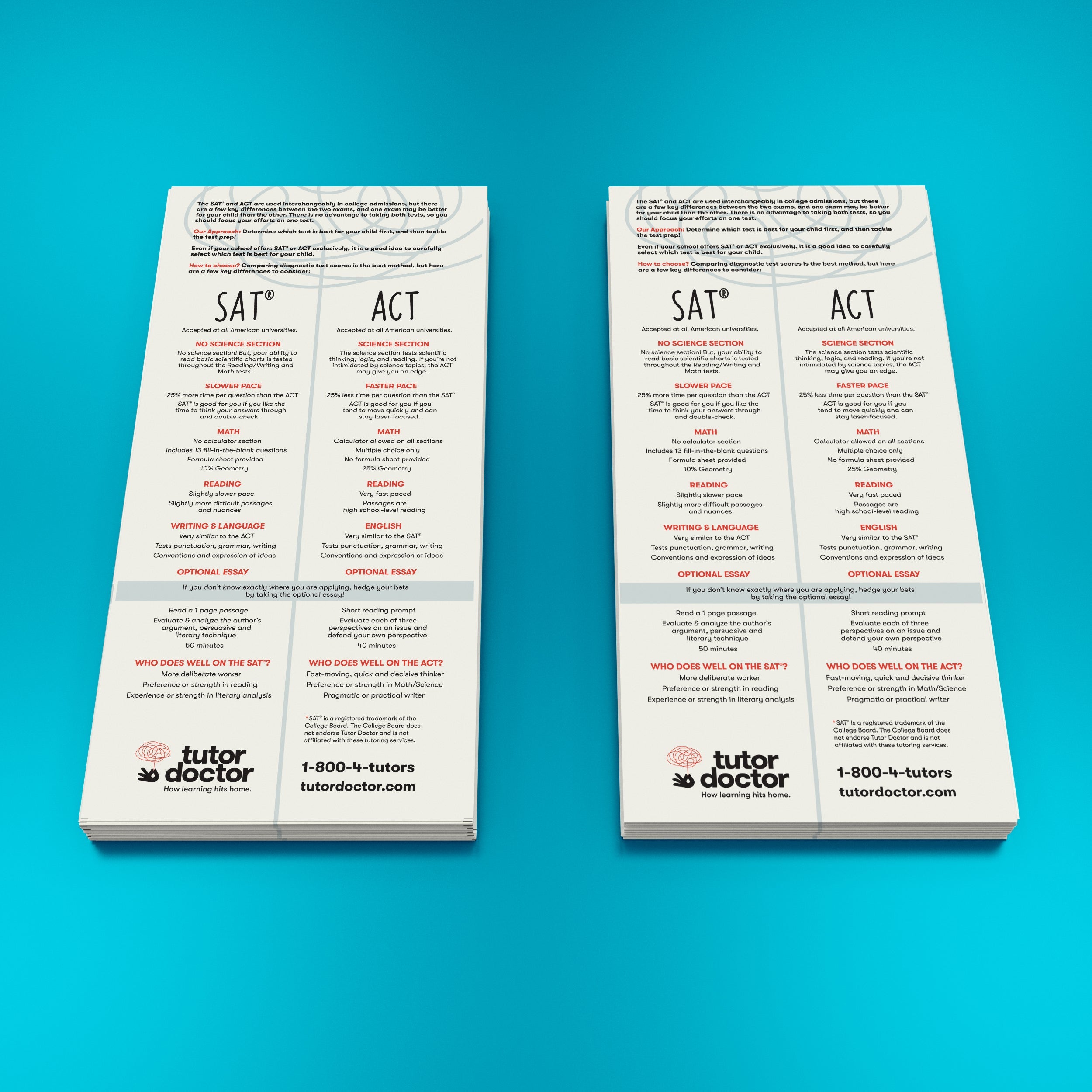 SAT/ACT Rack Card vs. 3
